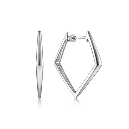 925 Sterling Silver Geometric Classic Hoop Earrings