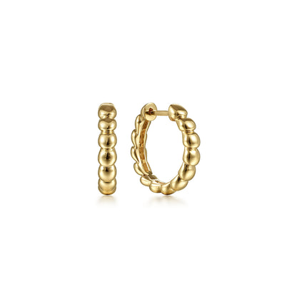 14K Yellow Gold Bujukan Huggie Earrings