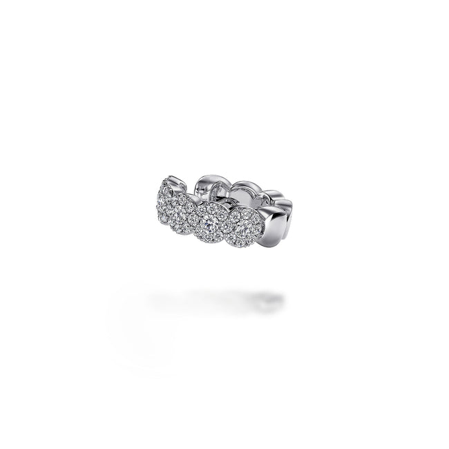14K White Gold 13mm Diamond Earcuff Earring