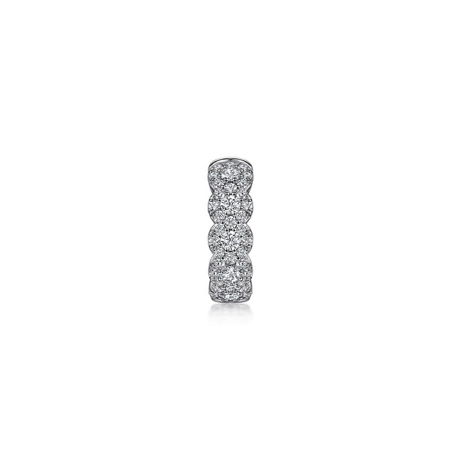14K White Gold 13mm Diamond Earcuff Earring