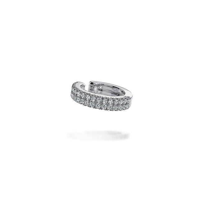 14K White Gold 15mm Diamond Earcuff Earring