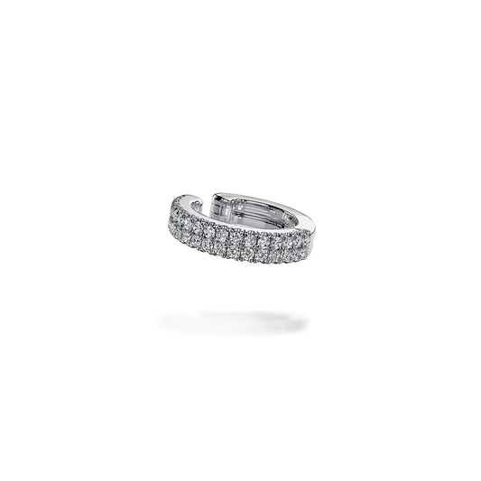 14K White Gold 15mm Diamond Earcuff Earring