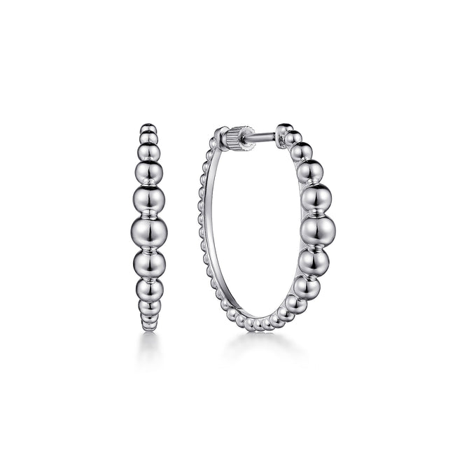 925 Sterling Silver Bujukan 25mm Classic Hoop Earrings