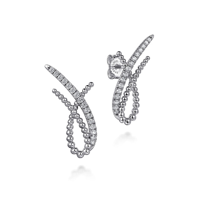925 Sterling Silver Bujukan White Sapphire Stud Earrings