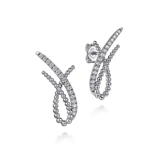 925 Sterling Silver Bujukan White Sapphire Stud Earrings