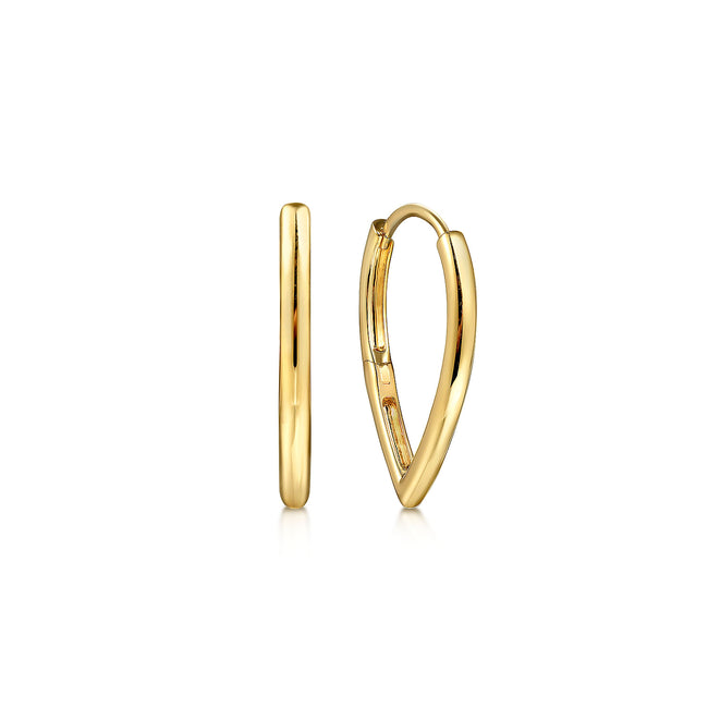 14K Yellow Gold Classic Teardrop Hoop Earrings