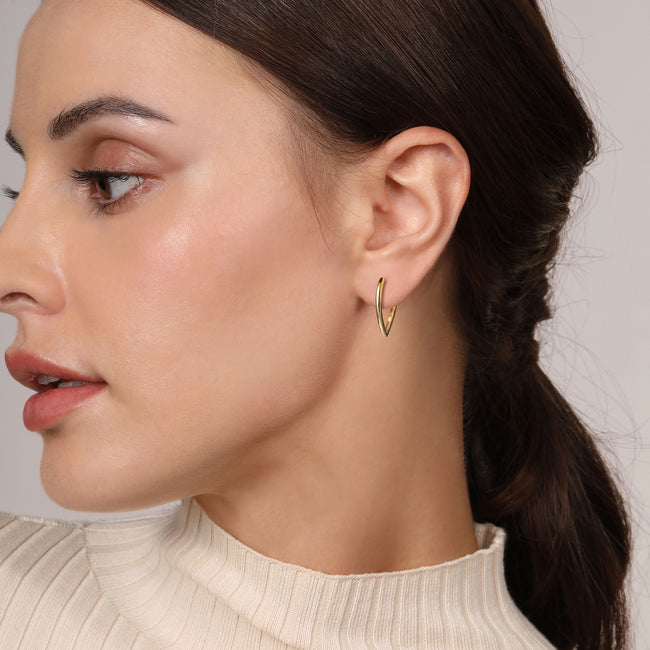 14K Yellow Gold Classic Teardrop Hoop Earrings