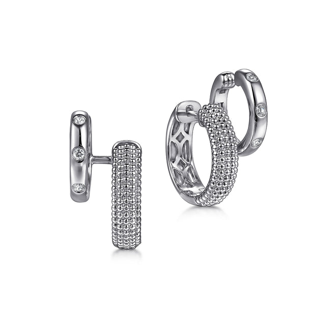 925 Sterling Silver Bujukan White Sapphire Stuggies Earrings