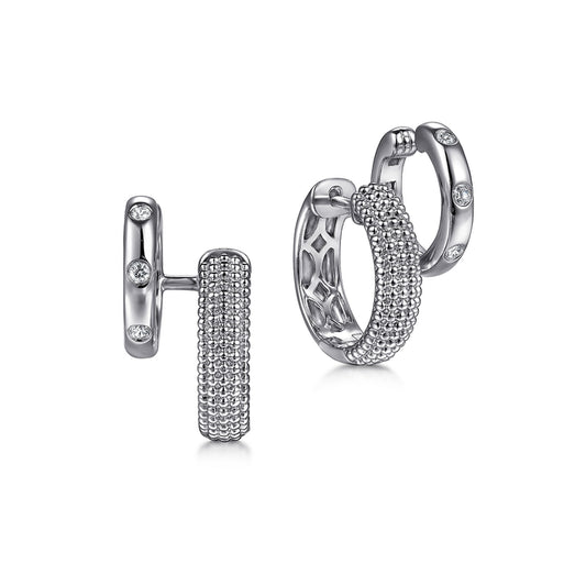 925 Sterling Silver Bujukan White Sapphire Stuggies Earrings