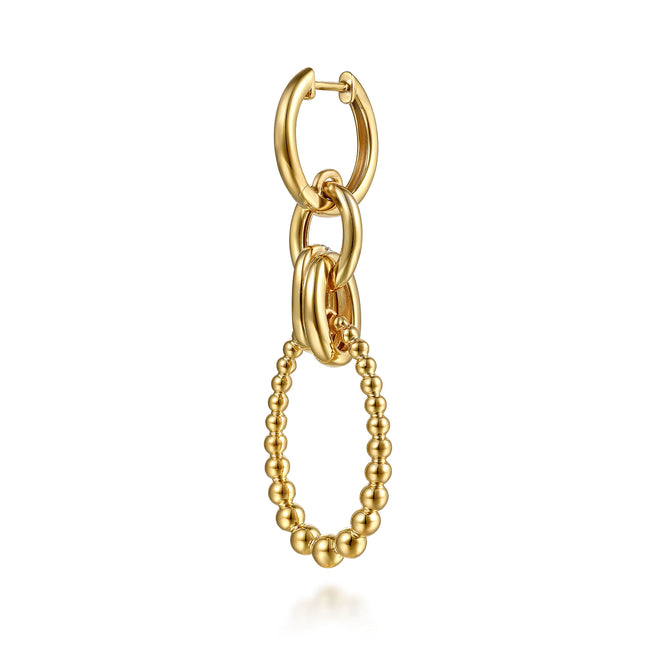 14K Yellow Gold Bujukan Diamond Link Drop Earrings