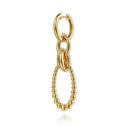 14K Yellow Gold Bujukan Diamond Link Drop Earrings