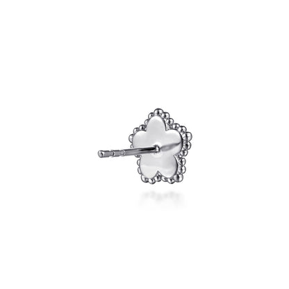 925 Serling Silver Diamond Bujukan Frame Flower Diamond Cut Stud Earrings