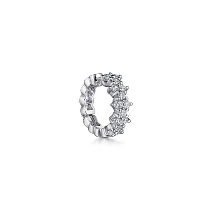14K White Gold Single Diamond Ear Cuff