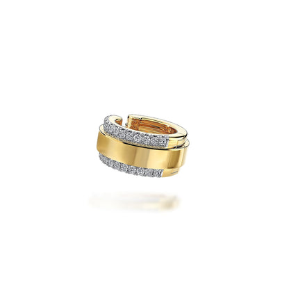 14K Yellow Gold Single Diamond Ear Cuff