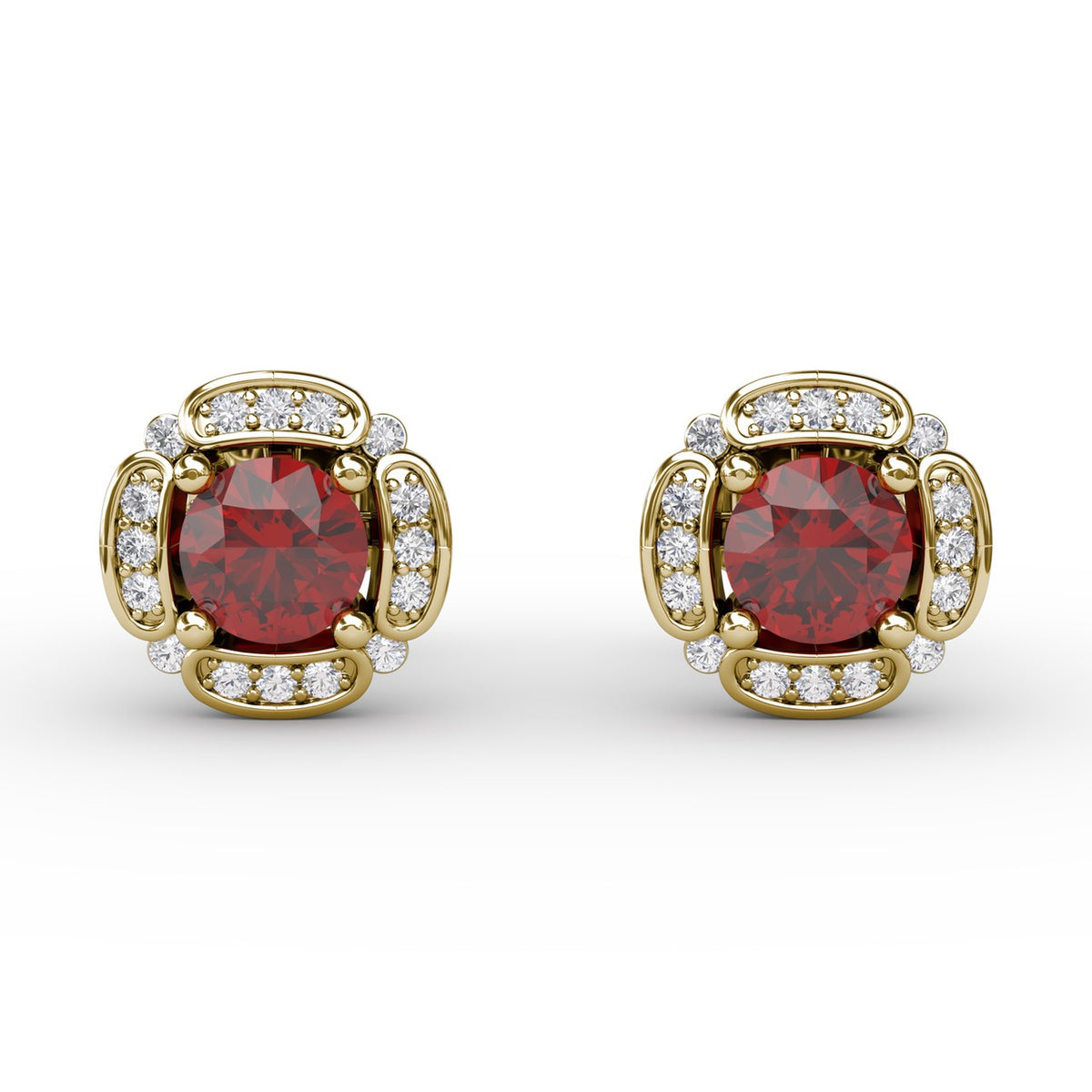 Vintage Channel Setting Stud Earrings