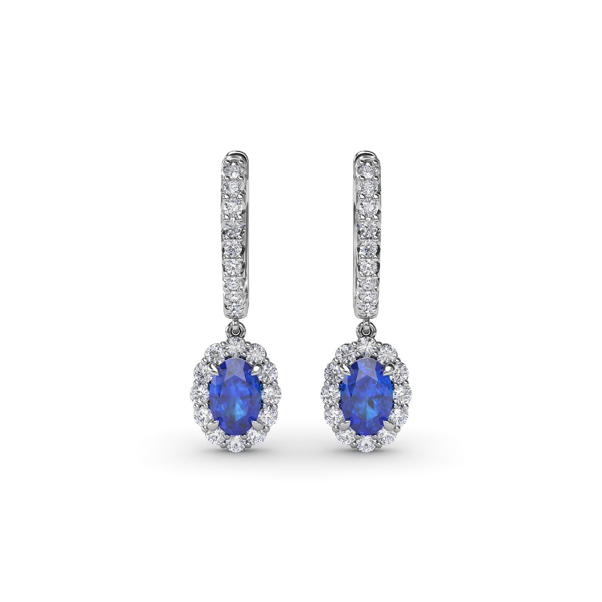 Dazzling Sapphire and Diamond Drop Earrings