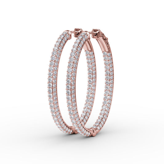 Pavé Diamond Hoop Earrings