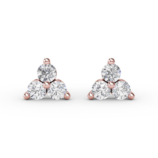 Empire Diamond Stud Cluster Earrings