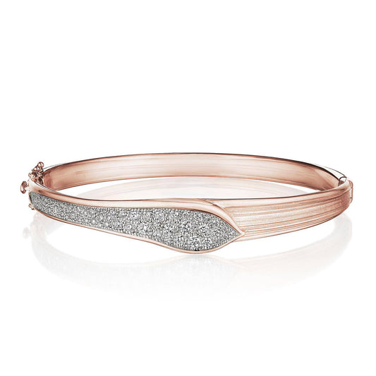 Petal Diamond Pavé Bangle in 18kt Rose Gold