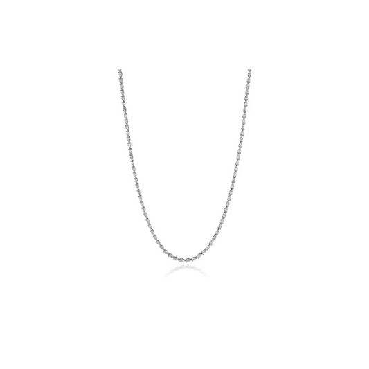 Pear Diamond Tennis Necklace in 18k White Gold