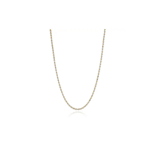 Pear Diamond Tennis Necklace in 18k Yellow Gold
