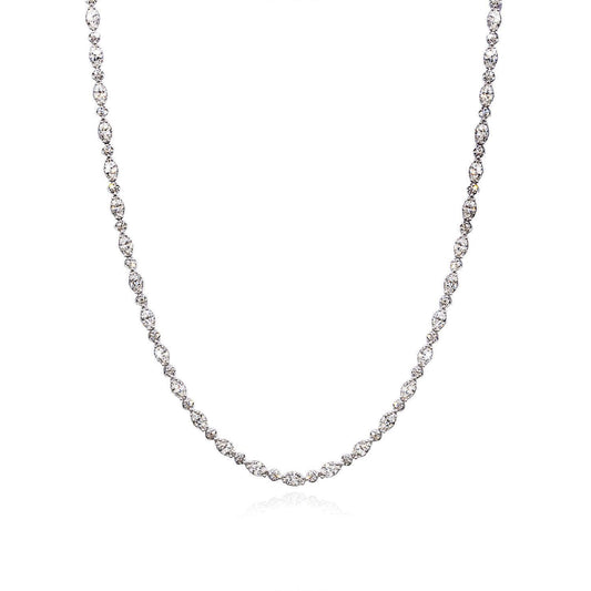 Mixed Diamond Tennis Necklace