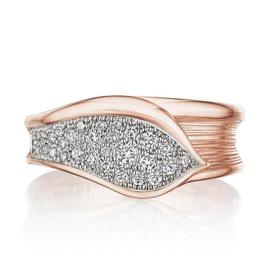Petal Diamond Pavé Ring in 18kt Rose Gold