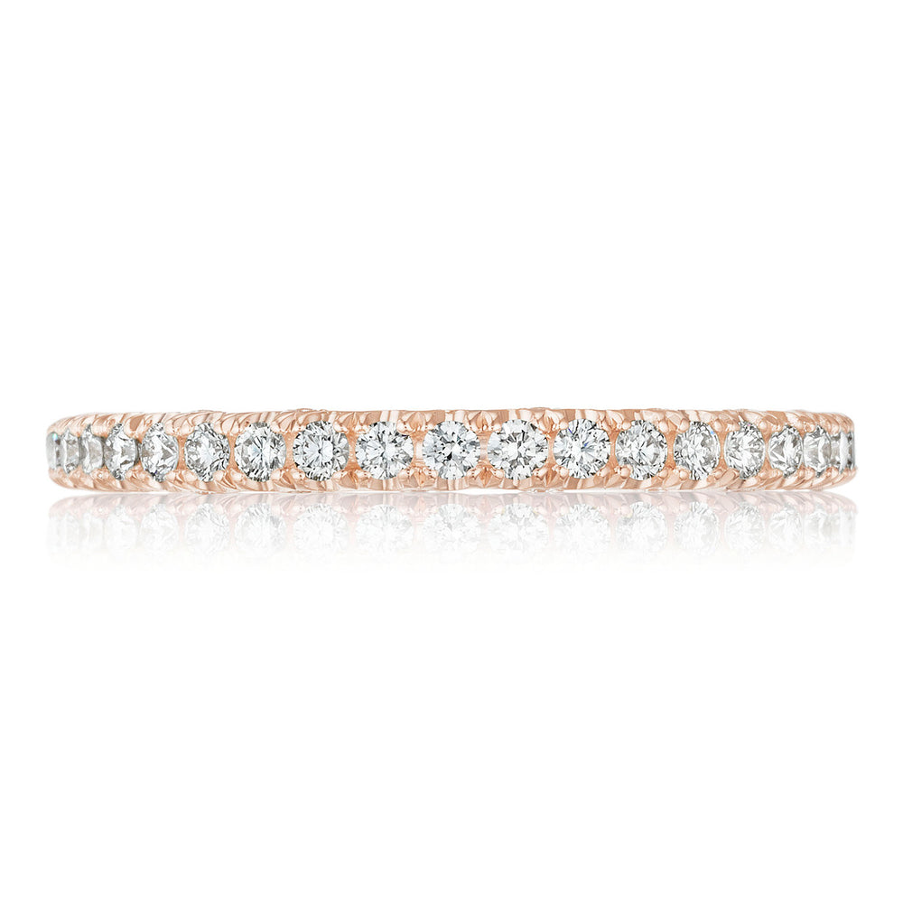 French Pavé Diamond Wedding Band - 2mm
