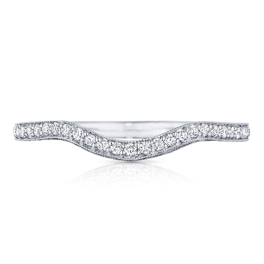 Curve with Pavé Diamonds Wedding Band