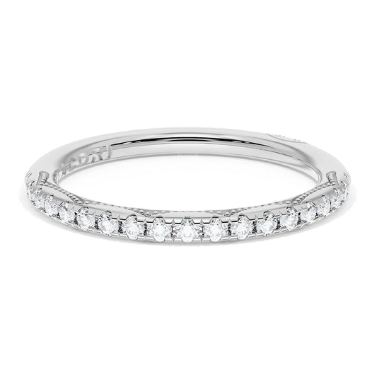 French Pavé Diamond Wedding Band, 2.0mm
