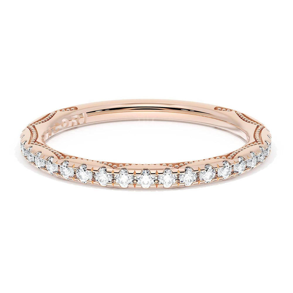 French Pavé Diamond Wedding Band, 2.0mm