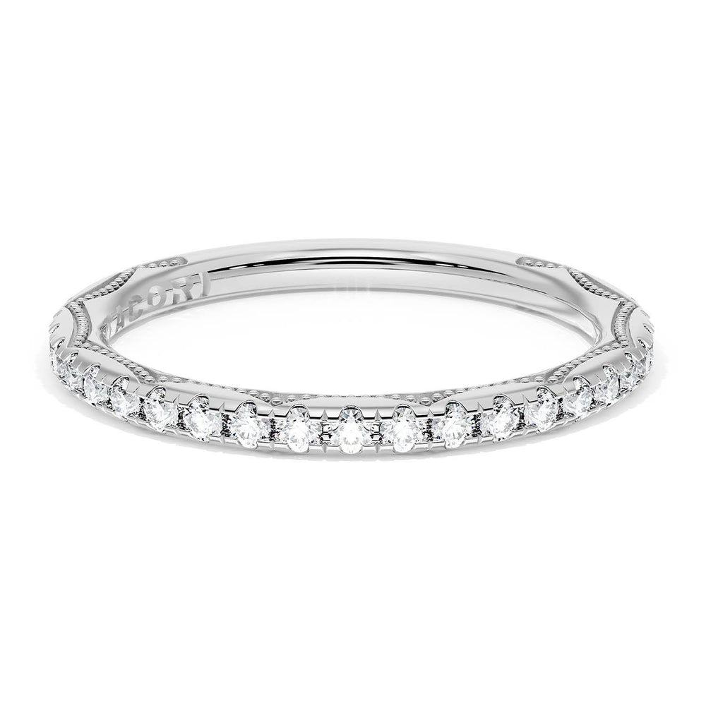 French Pavé Diamond Wedding Band, 2.0mm