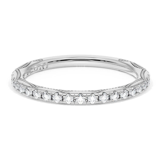 French Pavé Diamond Wedding Band, 2.0mm