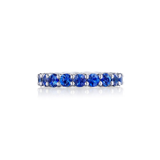 Round Sapphire Eternity Band