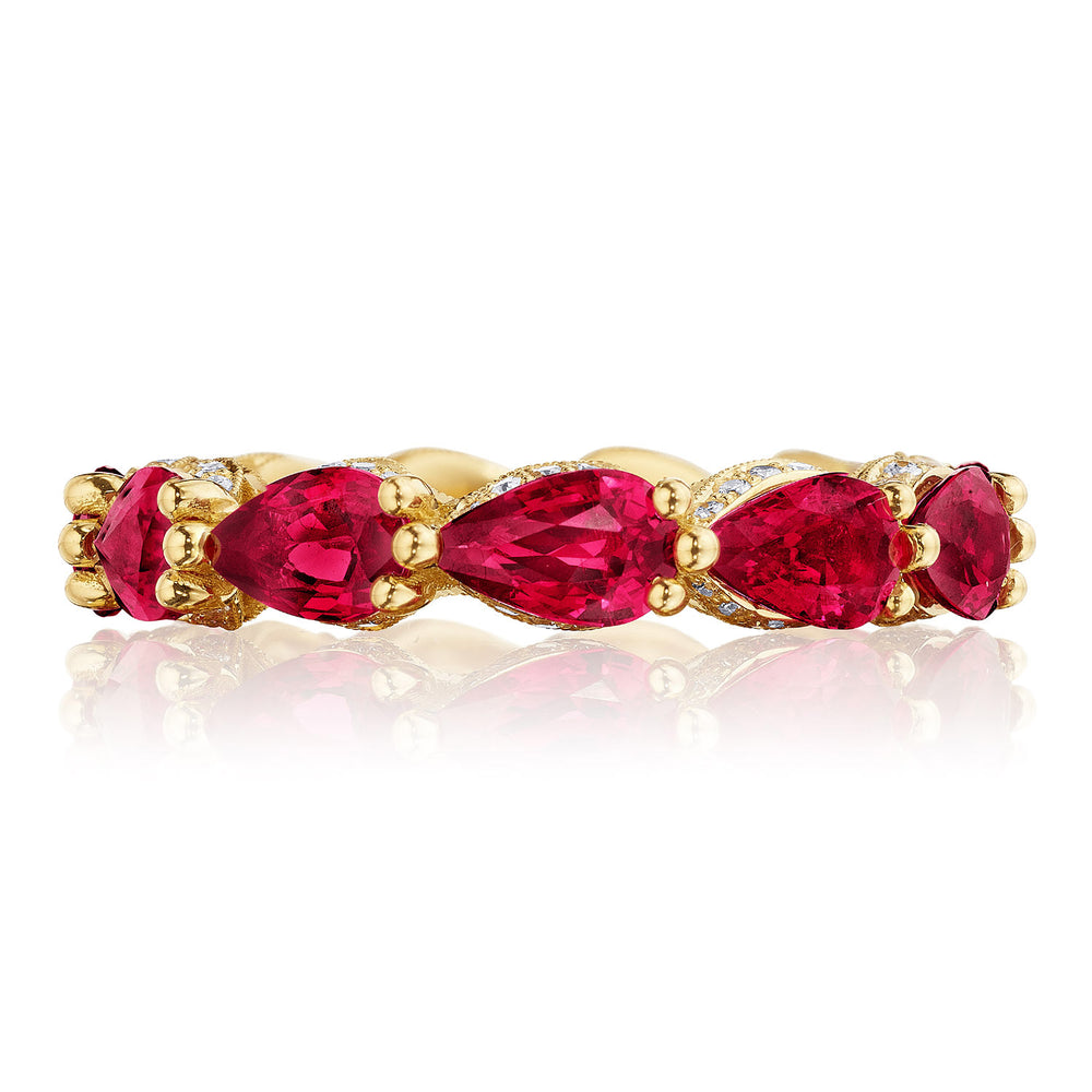 Pear Cut Ruby Eternity Band