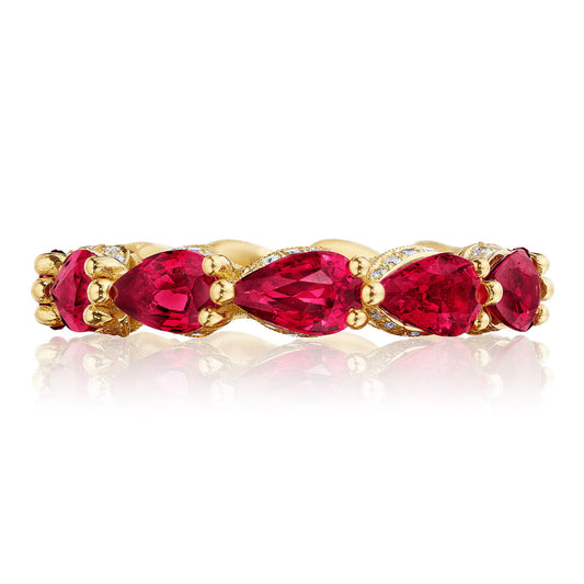 Pear Cut Ruby Eternity Band