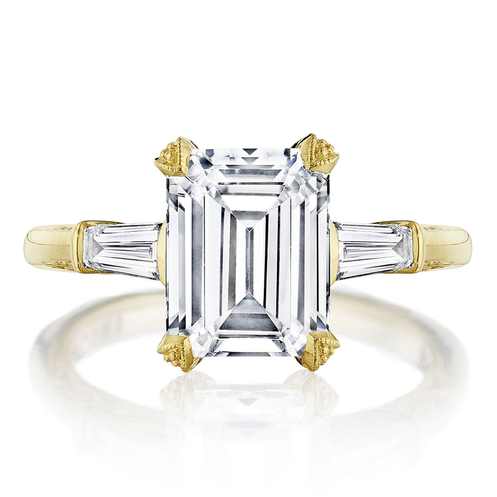 Emerald 3-Stone Engagement Ring