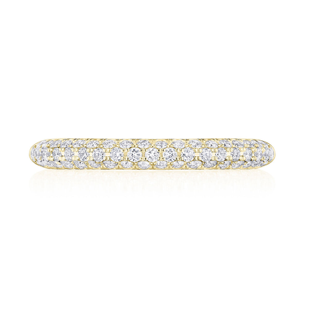 Triple Row Pavé Wedding Band
