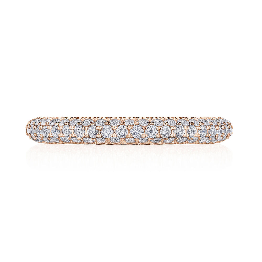 Triple Row Pavé Wedding Band