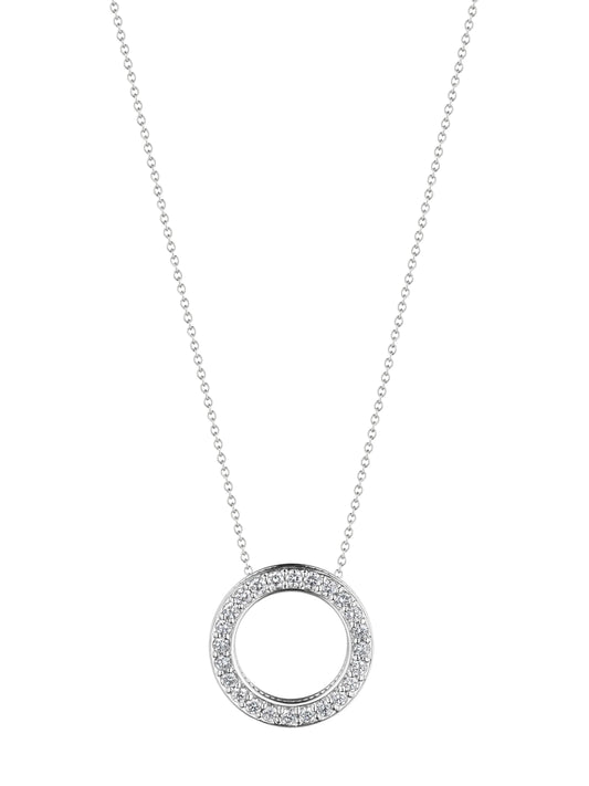BEADED DIAMOND CIRCLE PENDANT