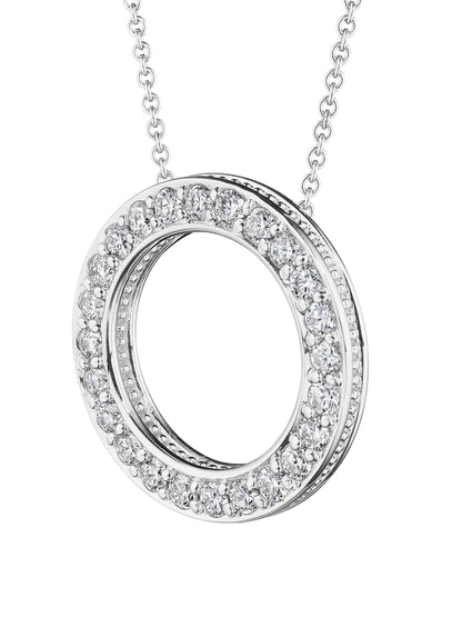BEADED DIAMOND CIRCLE PENDANT
