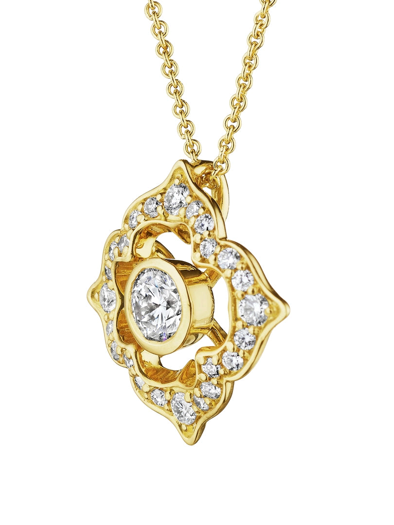 VICTORIAN DIAMOND PENDANT WITH DIAMOND CENTER