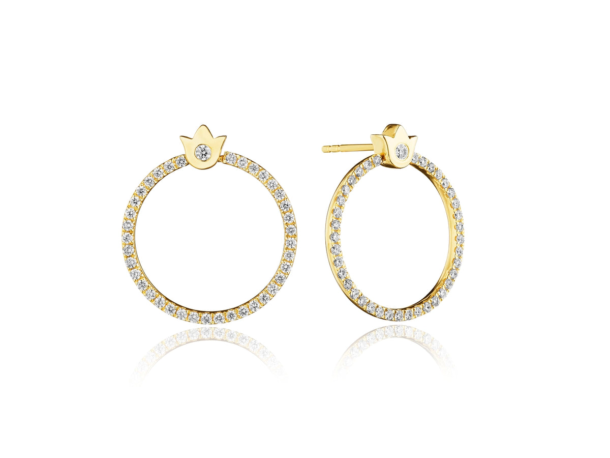 SMALL CREST DIAMOND CIRCLE EARRING