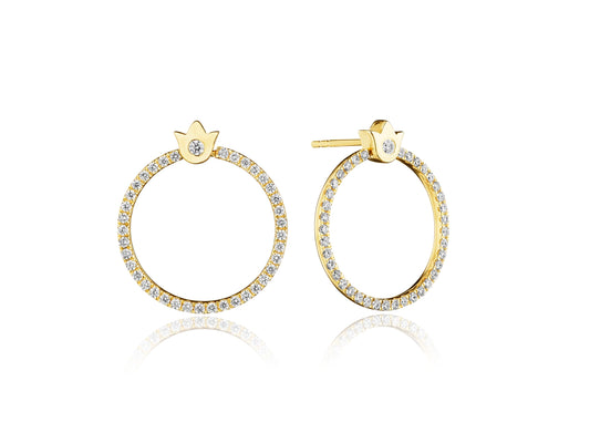 SMALL CREST DIAMOND CIRCLE EARRING
