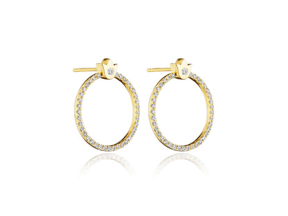 SMALL CREST DIAMOND CIRCLE EARRING