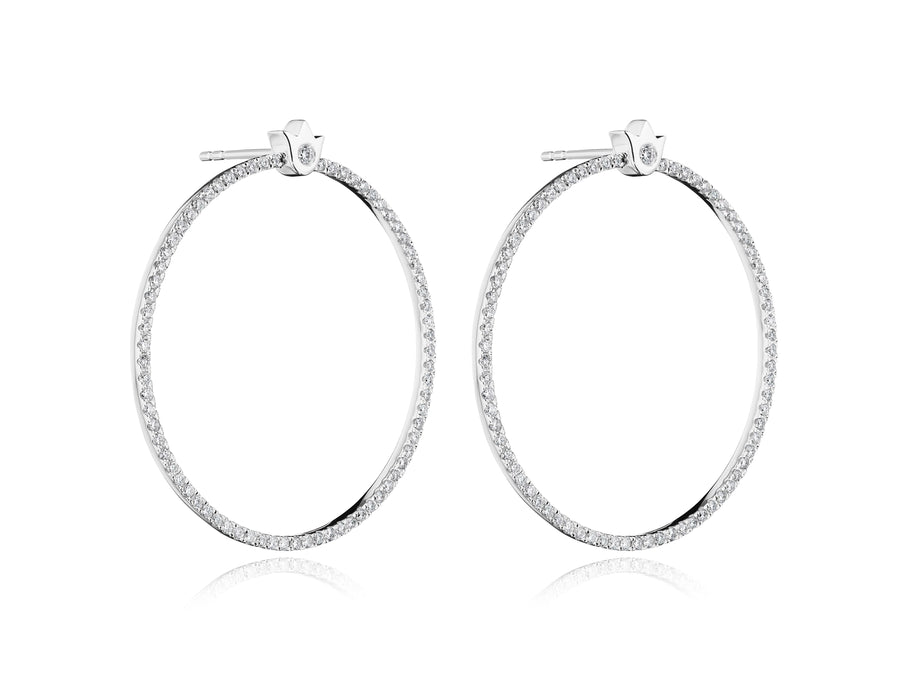 MEDIUM CREST DIAMOND CIRCLE EARRING