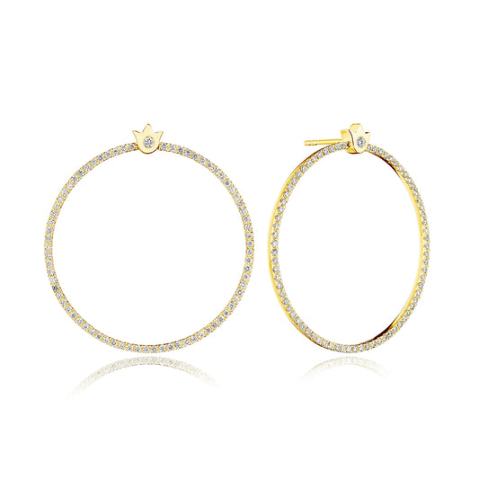 MEDIUM CREST DIAMOND CIRCLE EARRING