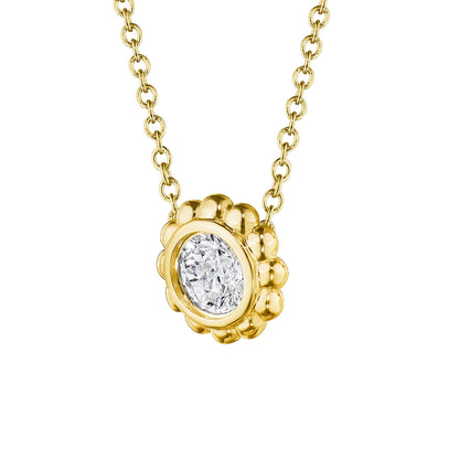 SINGLE DIAMOND BEADED PENDANT