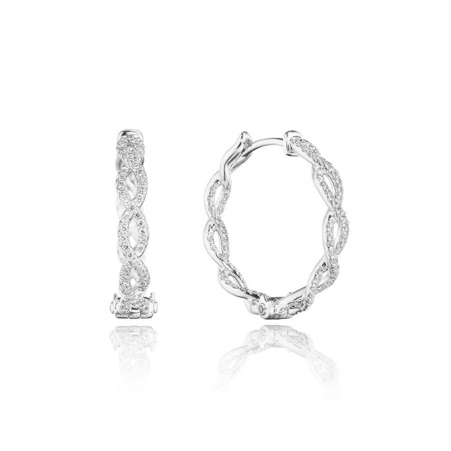 22MM BRAIDED DIAMOND HOOP
