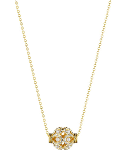 ROSE BEAD DIAMOND & PEARL PENDANT